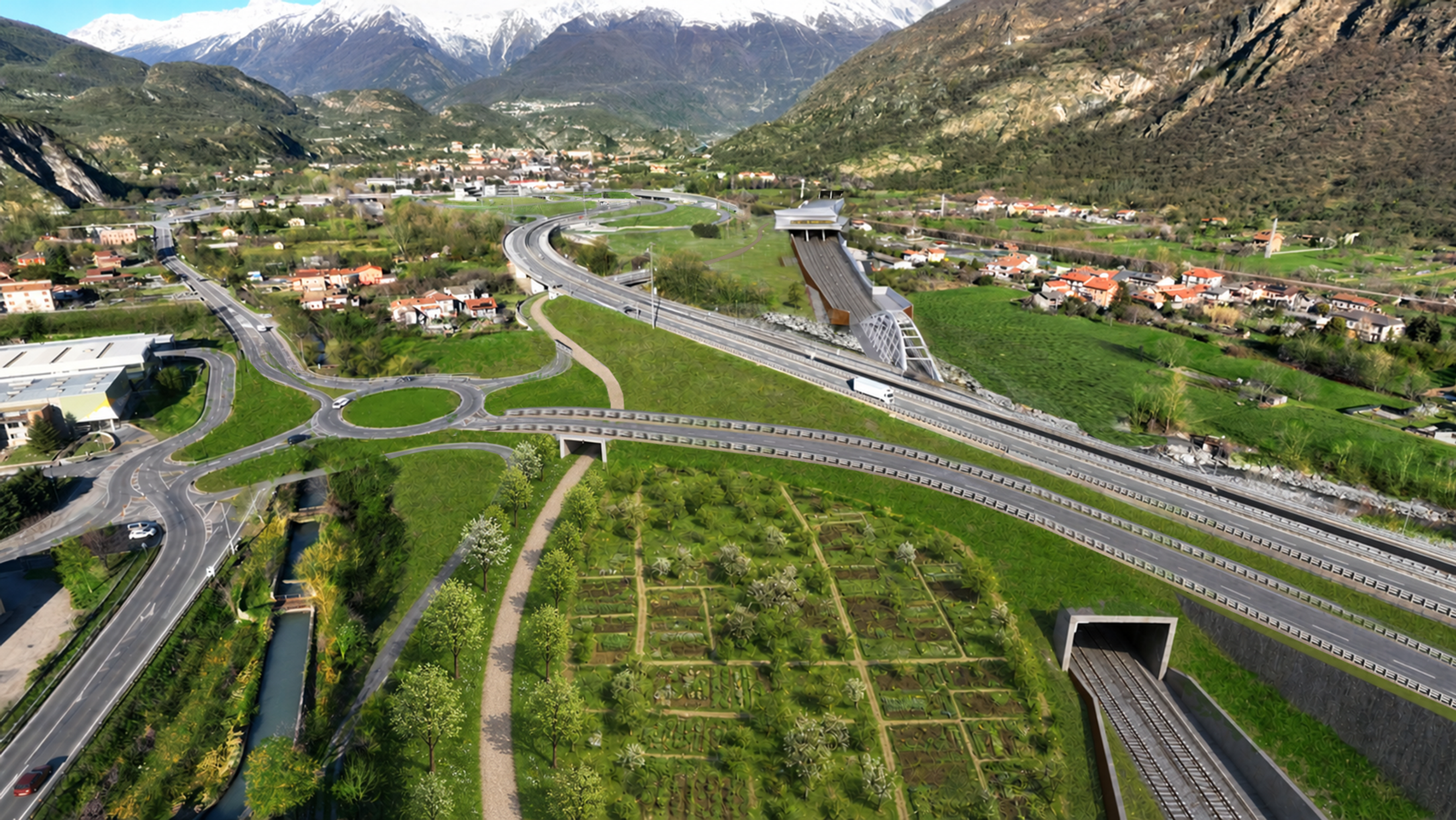 Plaine de Suse avec la gare internationale, horizon 2033