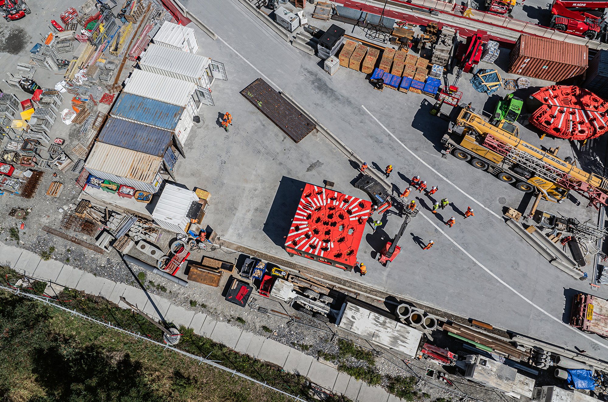 La testa della TBM rosso Savoia è in cantiere
