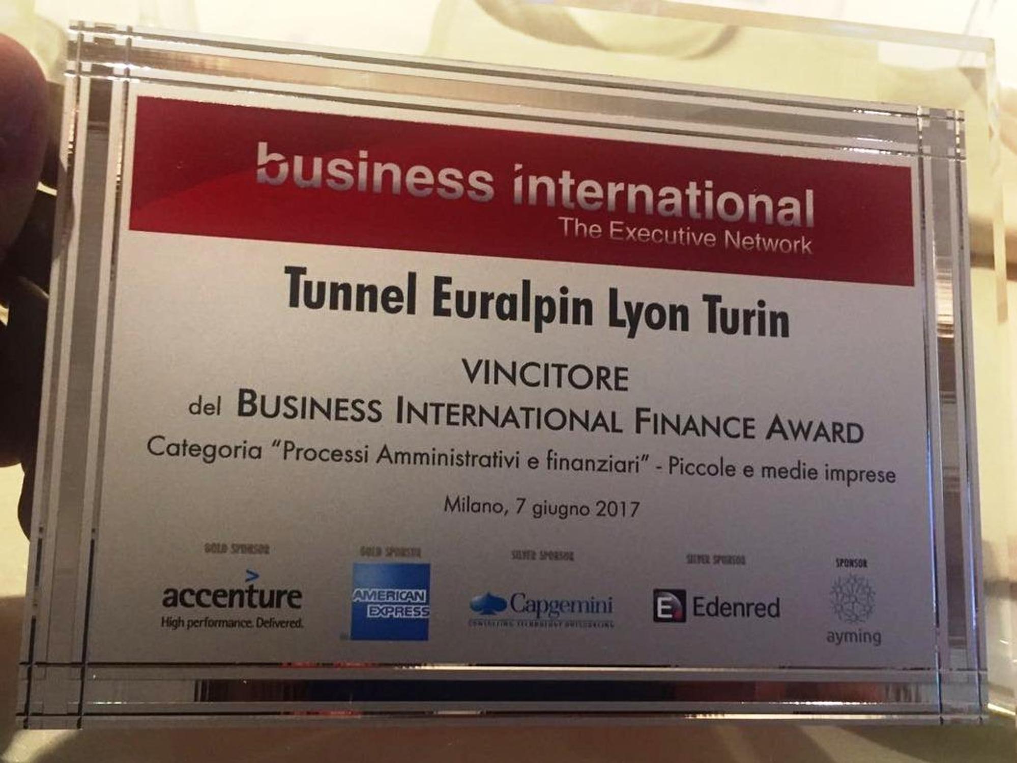 Con Arianna, TELT vince il Business International Finance Award