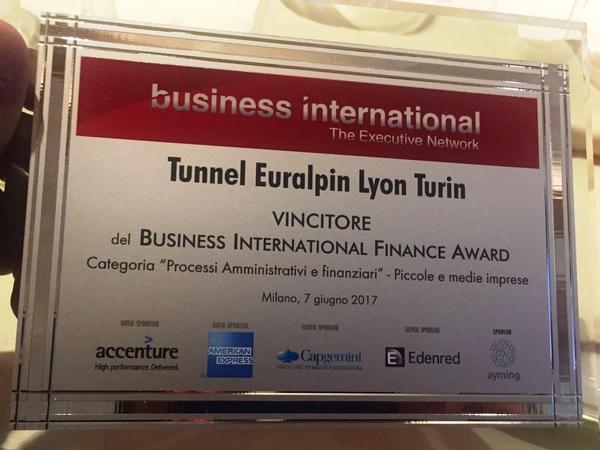 Con Arianna, TELT vince il Business International Finance Award