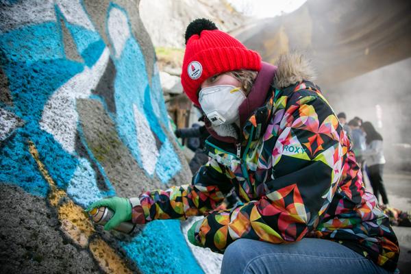 Street art nel cantiere di La Praz
