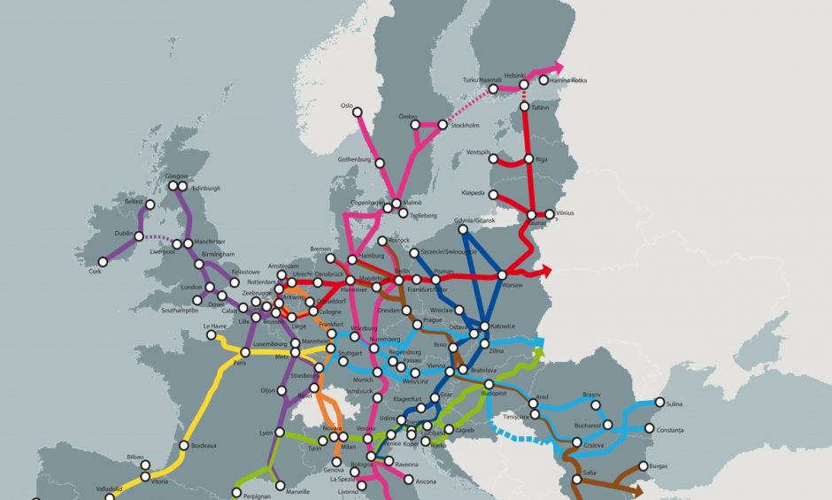 Schematic EU corridor map